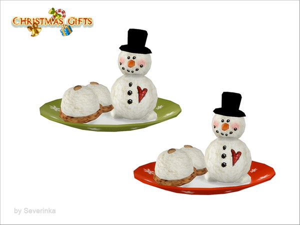 Sims 4 — [Christmas Dishes] - plate with cakes by Severinka_ — Plate with cakes From the set of 'Christmas dishes' 2