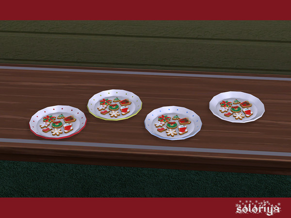 Sims 4 — Be Merry Sugar Cookies by soloriya — Different sugar cookies in a plate. Part of Be Merry set. 4 color