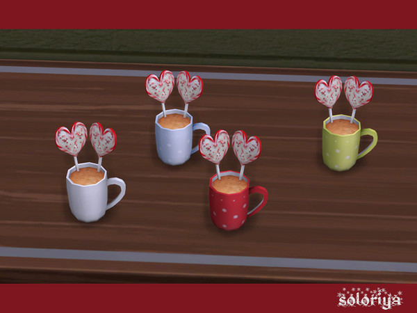 Sims 4 — Be Merry Hearts in a Cup by soloriya — A couple of hearts in a cup. Part of Be Merry set. 4 color variations.