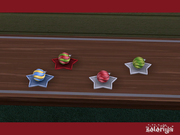 Sims 4 — Be Merry Christams Decoration on a Star Plate by soloriya — Christmas ball decoration on a star plate. Part of