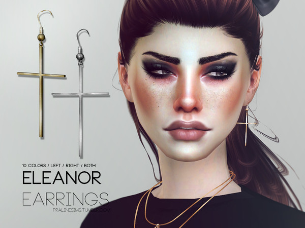 Sims 4 — Eleanor Earrings by Pralinesims — Earrings in 10 colors, all sides, all genders