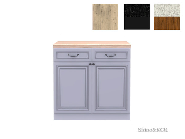 Sims 4 — Kitchen French Country - Counter 2 Doors, 2 Drawers by ShinoKCR — Kitchenfurniture in French Country Style. 