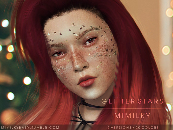 Sims 4 — Mimilky | Glitter Stars by Daerilia — TATTOO category [ArmLowerLeft] ...so you can add all sorts of makeup
