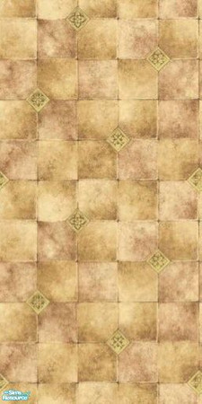 Sims 2 — Tuscan tile set - wall by tamlfra — A seamless wall and floor set, with small diamond accents. I tested this