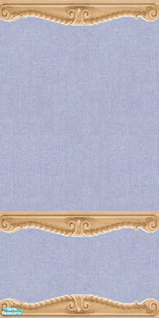 Sims 2 — jsf2MaplePeriwinkleRail by jsf — From jsf Designs, hand-carved, maple crown and kick mouldings in a scroll