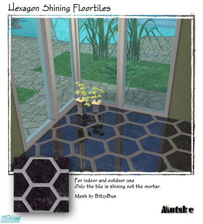 Sims 2 — Spring Floor Hexagon - Black by Mutske — These are recolors from BitzyBus "Floor Mirror - Square". The