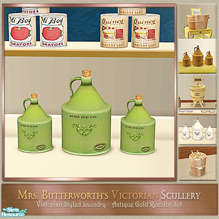 Sims 2 — Mrs. Butterworth's Scullery  Jug Celery by Cashcraft — Set recolor of my Victorian Scullery/Laundry. Mrs.