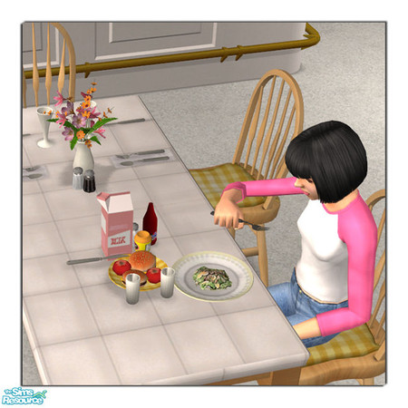 Sims 2 — The Spread Hamburger Yellow by DOT — The Spread Hamburger Yellow. JRon Summer Spread. Table clutter. Sims2 by
