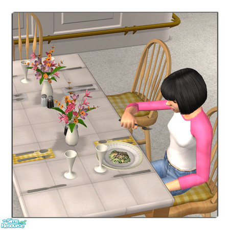 Sims 2 — The Spread Flowers Yellow by DOT — The Spread Flowers Yellow JRon Summer Spread. Table clutter. Sims2 by DOT of