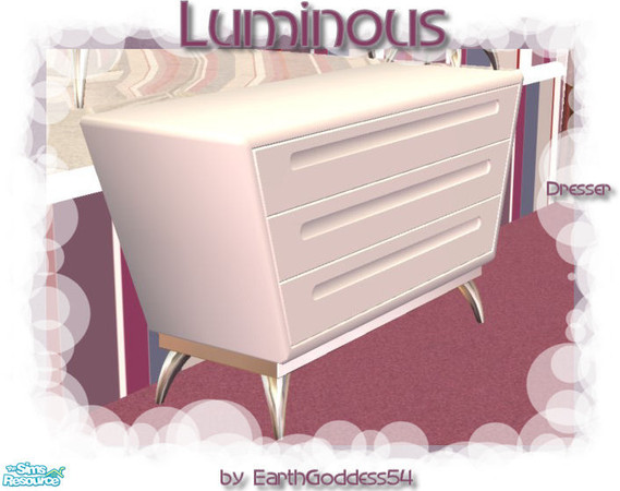 Sims 2 — Luminous Bedroom - Dresser by EarthGoddess54 — White dresser, made to match the Luminous Bedroom. Enjoy!