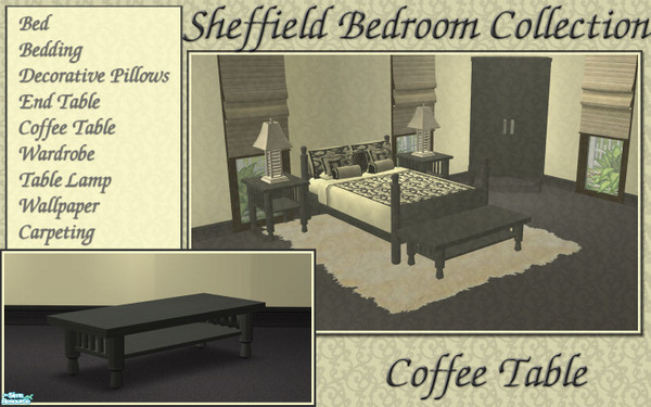 Sims 2 — Sheffield Coffee Table - Ebony by lwilfong — This recolor of the Sheffield Coffee Table was hand carved from