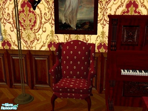 Sims 2 — Flure-de-lyes - Wingback chair by fizz bomb — a traditional victorian wingbacked chair with a small