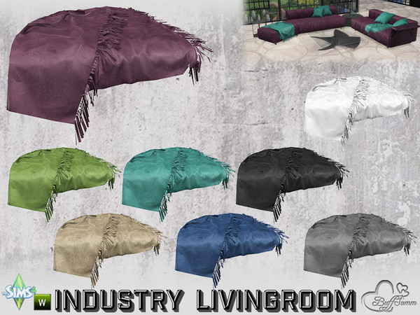 Sims 4 — Livingroom Industry Blanket for Loveseat (right) by BuffSumm — Part of the *Industry Series*