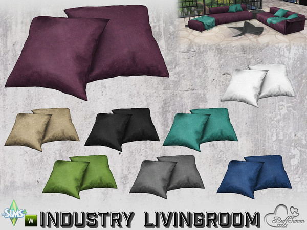 Sims 4 — Livingroom Industry Pillow for Sofa (right) by BuffSumm — Part of the *Industry Series*