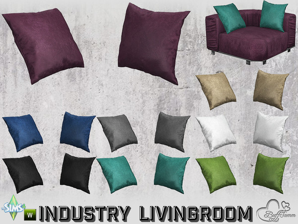 Sims 4 — Livingroom Industry Pillow for Corner by BuffSumm — Part of the *Industry Series*