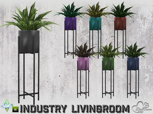 Sims 4 — Livingroom Industry Planter v1 by BuffSumm — Part of the *Industry Series*
