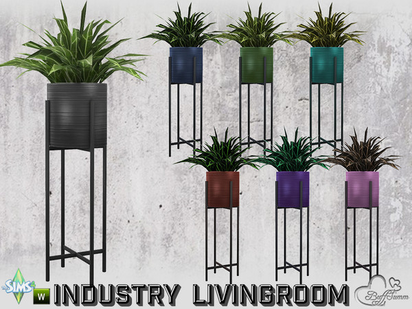 Sims 4 — Livingroom Industry Planter v4 by BuffSumm — Part of the *Industry Series*