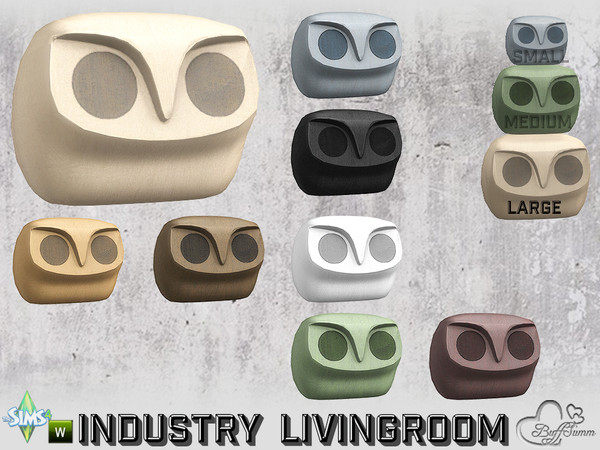 Sims 4 — Livingroom Industry Deco Wood Owl (large) by BuffSumm — Part of the *Industry Series*