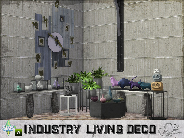 Sims 4 — Livingroom Industry Decor Set by BuffSumm — A hugh variation of Decoration comes to your Sims with this Set. You