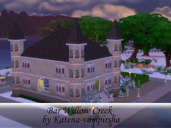 Sims 4 — Bar Willow Creek by Katena-vampirsha — A bar Is part of a medieval castle. In the 21st century it retains an