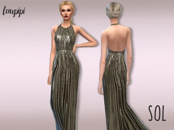 Sims 4 — Sol by laupipi2 — New dress! Enjoy -Long dress -Open back -Four colours