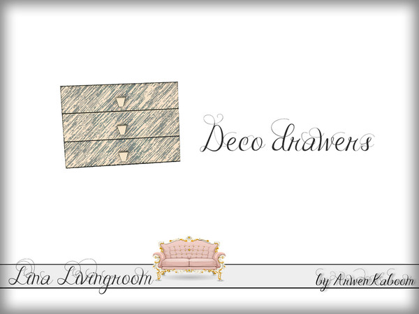 Sims 4 — Lina Livingroom - Faux Drawers by ArwenKaboom — Faux drawers that correspond with bookcase. 