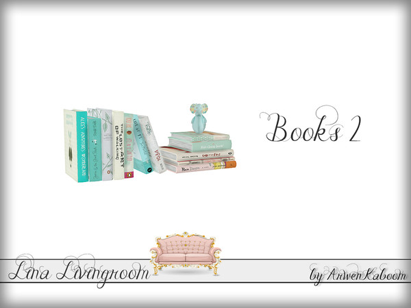 Sims 4 — Lina Livingroom - Books 2 by ArwenKaboom — Books for the bookcase. 