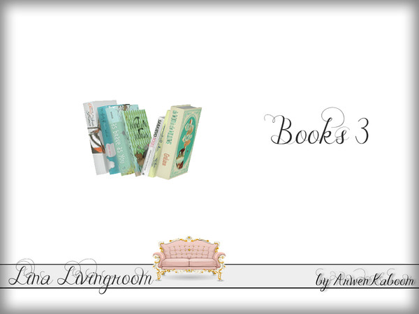 Sims 4 — Lina Livingroom - Books 3 by ArwenKaboom — Books for the bookcase. 