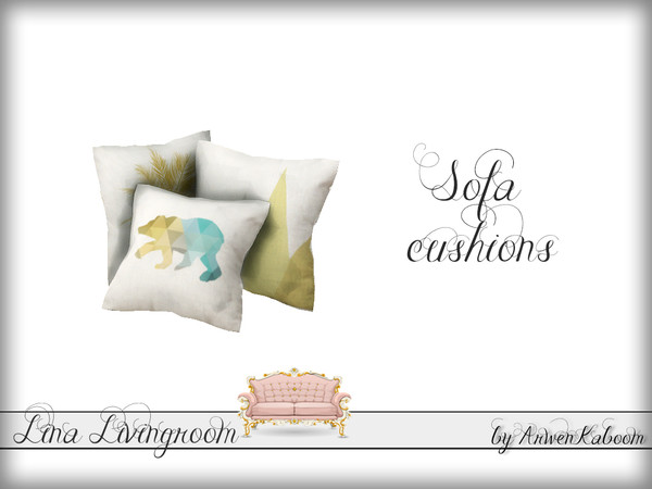 Sims 4 — Lina Livingroom - Sofa Cushions by ArwenKaboom — Sofa cushions in four recolors. 