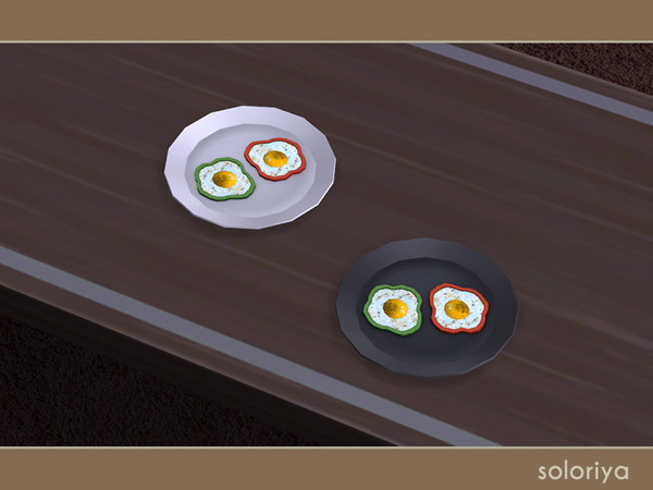 Sims 4 — Snack Time Pepper and Eggs by soloriya — Fried pepper with eggs on a plate. Part of Snack Time. 2 color