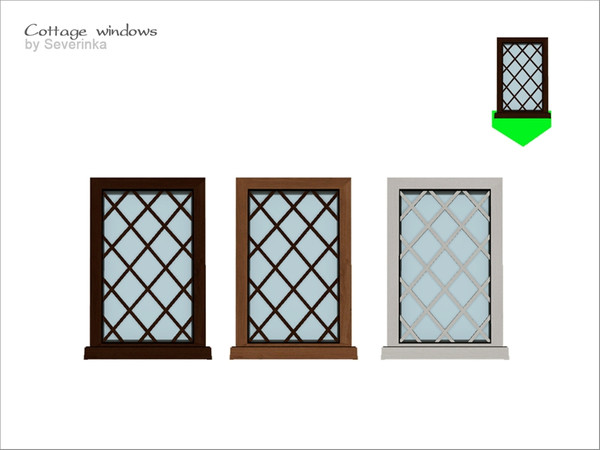 Sims 4 — Cottage diagonal window 1x1 1 by Severinka_ — Cottage diagonal window 1x1 v1 (footprint 1 cell) Set 'Cottage