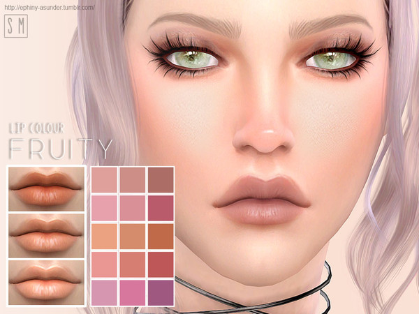 Sims 4 — [ Fruity ] - Lip Colour by Screaming_Mustard — A subtle and lightly coloured fruity lip gloss. For males and