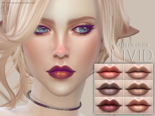 Sims 4 — [ Livid ] - Satin Lip Colour by Screaming_Mustard — A lovely bright set of lip colour. For females, teen +. With