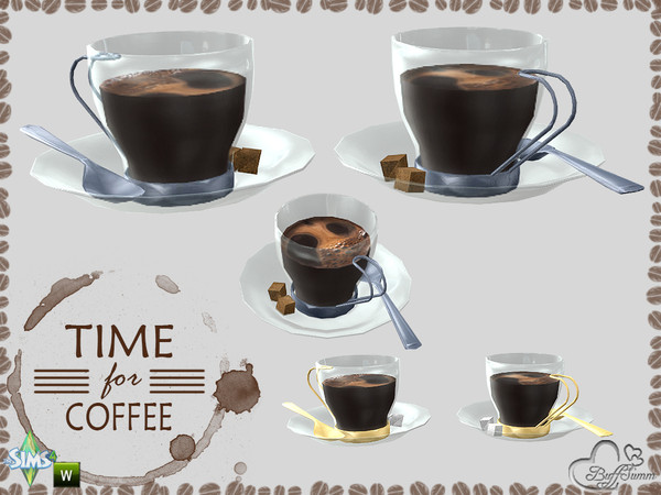 Sims 4 — Time for Coffee Cup with Coffee by BuffSumm — Part of the *Time for Coffee Deco Set*