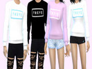 Sims 4 — TRXYE Crewnecks - Spa Day needed by PrettyOddSims — 5 different colors Male/Female versions Spa Day needed DO