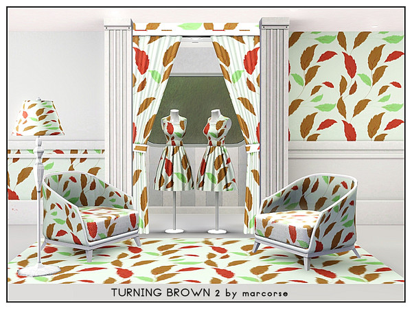 Sims 3 — Turning Brown 2_marcorse by marcorse — Fabric pattern: Leaves 'turning' into their Autumn colours.