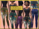 Sims 4 — Ladies Distressed Embroidered Jeans - Luxury Party needed by duhboy2u22 — These are some jeans I made for my