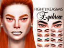 Sims 4 — [FIGHTLIKEASIMS] Eyebrow 01 by fightlikeasims — New Eyebrow. 10 swatches. 10 colors.