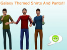Sims 4 — Male Galaxy Shirts And Pants by Isl4nder_Boy — Three different shirts and pants w/ Different Colors and Galaxies