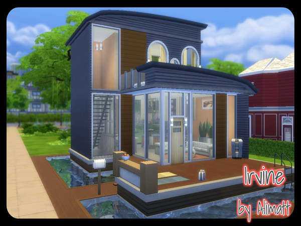 Sims 4 — Irvine by Alimatt — For your small lots choose this compact house built in the middle of a pool! Urban style