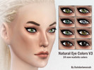 Sims 4 — Natural Eye Colors V3 by DaInbetweenah — An upgraded version of the Natural Eye Colors V2, with a few new eye