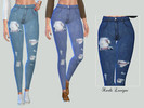 Sims 4 — Victoire Jeans by Karla_Lavigne — -7 Variarions - For female - Custom Thumbnail - Everyday-party
