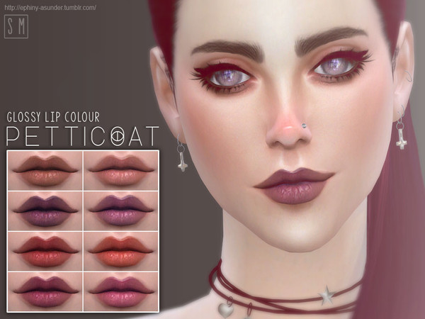 Sims 4 — [ Petticoat ] - Glossy Lip Colour by Screaming_Mustard — A set of sweet pigmented lip colour. For females, teen