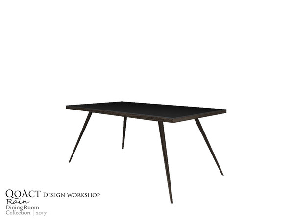 Sims 4 — Rain Dining Table by QoAct — Part of the City Rain Dining Room QoAct Design Workshop | 2017 Dining Room