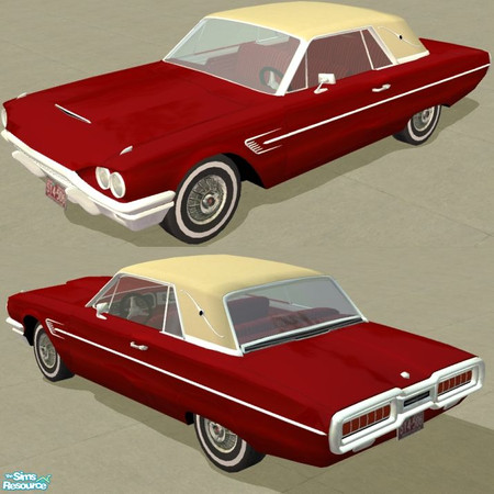Sims 2 — 1965 Thunderbird - Red Body Color by Dr Pixel — Body color option for the 1965 Thunderbird