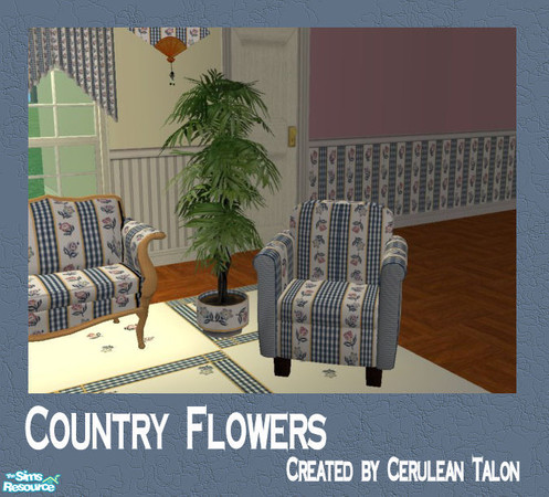 Sims 2 — Country Flowers Living - Chair by Cerulean Talon — Your Sim can enjoy the gentle country life, even in an urban