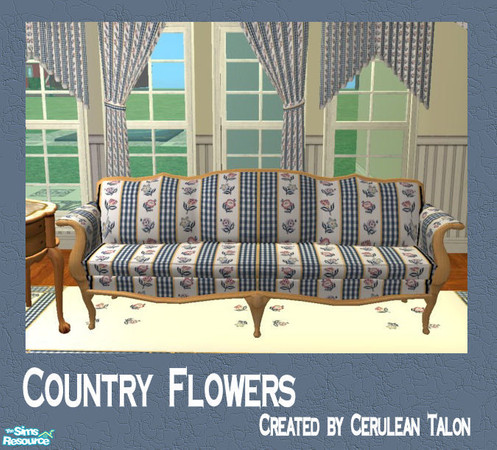 Sims 2 — Country Flowers Living - Sofa by Cerulean Talon — Your Sim can enjoy the gentle country life, even in an urban