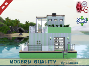 Sims 3 — Houseboat Modern Quality by Thamira — A small modern houseboat in fresh colors. With lower floor it has 3 floors
