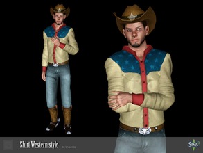 Sims 3 — Shirt Western style by Shushilda2 — Set clothing for cowboys from the Wild West Shirt: - new mesh - 3