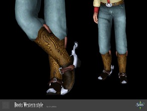 Sims 3 — Boots Western style by Shushilda2 — Set clothing for cowboys from the Wild West Boots: - new mesh (conversion) -